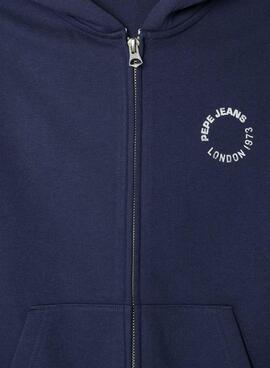 Sudadera Pepe Jeans Yael cremallera marino niño