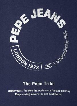 Sudadera Pepe Jeans Yael cremallera marino niño