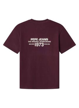Camiseta Pepe Jeans Recco granate para niño