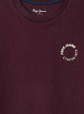 Camiseta Pepe Jeans Recco granate para niño