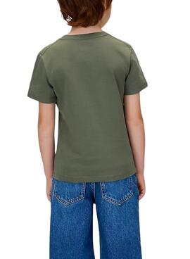 Camiseta Calvin Klein Monogram verde para niño