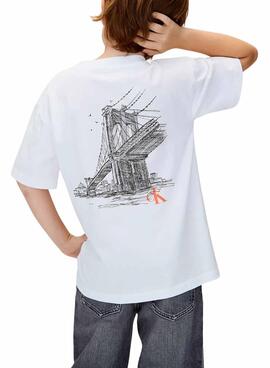 Camiseta Calvin Klein City blanco para niño