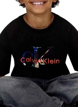 Camiseta Calvin Klein Monologo Photo negro niño