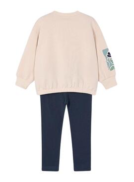Conjunto Mayoral legging y sudadera beige niña