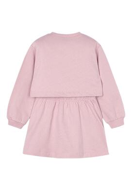Vestido Myoral con sudadera rosa para niña 