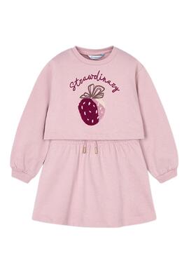 Vestido Myoral con sudadera rosa para niña 