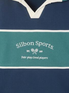 Sudadera Silbon Sports polo azul para hombre