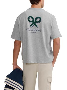 Camiseta Silbon Tennis Society gris para hombre