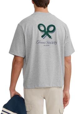 Camiseta Silbon Tennis Society gris para hombre
