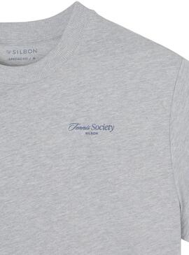 Camiseta Silbon Tennis Society gris para hombre