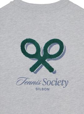 Camiseta Silbon Tennis Society gris para hombre