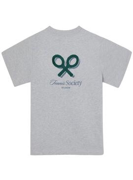 Camiseta Silbon Tennis Society gris para hombre