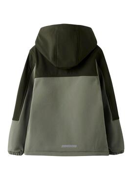 Cortavientos Name It Alfa08 softshell verde niño