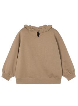 Sudadera Mayoral cuello volante camel para niña