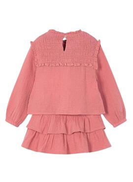 Conjunto Mayoral falda y blusa plumeti para niña