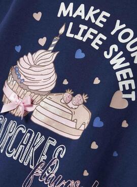 Camiseta Name It Nichola marino para niña