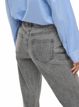 Pantalón vaquero Vila Vifreya Arie rayas gris para mujer