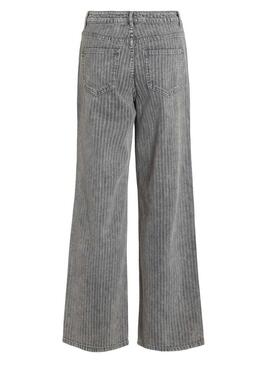 Pantalón vaquero Vila Vifreya Arie rayas gris para mujer
