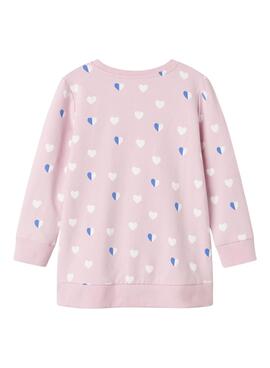 Sudadera larga Name It Lia rosa para niña