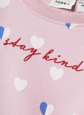 Sudadera larga Name It Lia rosa para niña