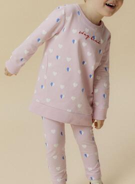 Sudadera larga Name It Lia rosa para niña