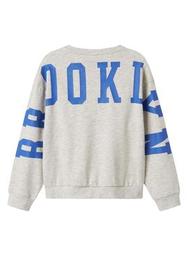 Sudadera Name It Nevea relaxed gris para niña
