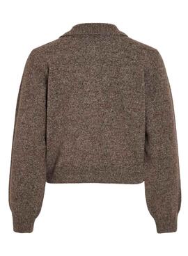 Chaqueta Vila de punto Virava marrón para mujer