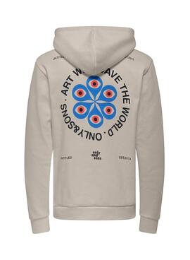 Sudadera Only and Sons Ceres Claude tostado para hombre