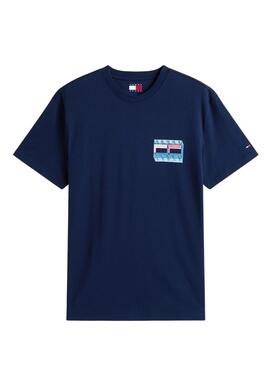 Camiseta Tommy Jeans DNA Flag marino para hombre