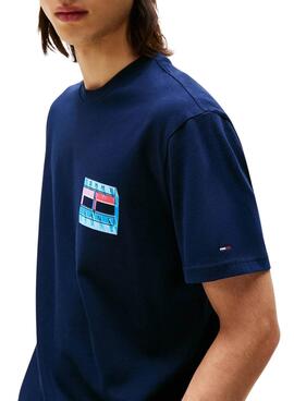 Camiseta Tommy Jeans DNA Flag marino para hombre