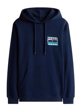 Sudadera  Tommy Jeans DNA Flag marino para hombre