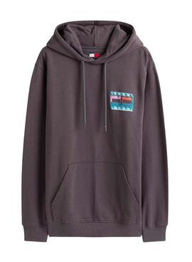 Sudadera Tommy Jeans DNA Flag gris para hombre