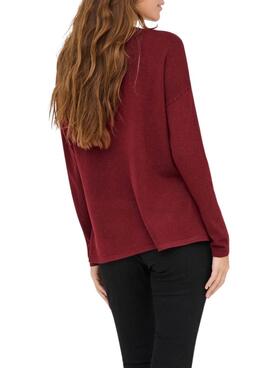 Jersey Only Malio granate para mujer