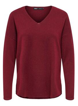 Jersey Only Malio granate para mujer