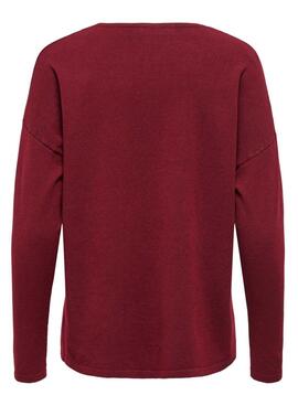 Jersey Only Malio granate para mujer