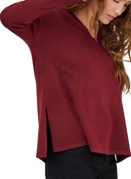 Jersey Only Malio granate para mujer