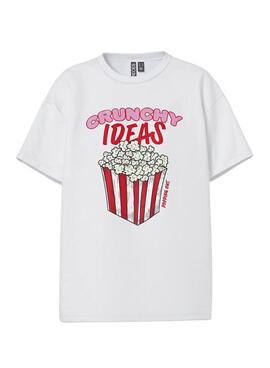 Camiseta Pieces Alfi Crunchy Ideas blanco para mujer
