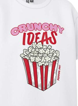 Camiseta Pieces Alfi Crunchy Ideas blanco para mujer
