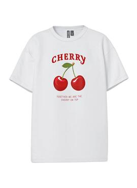 Camiseta Pieces Alfi Together blanco para mujer