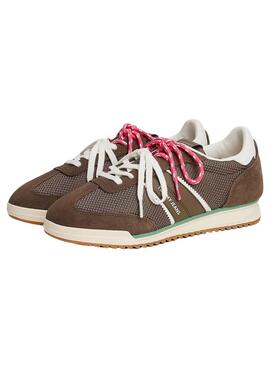 Zapatillas Tommy Jeans doble cordón marrón para mujer