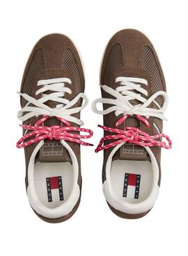 Zapatillas Tommy Jeans doble cordón marrón para mujer