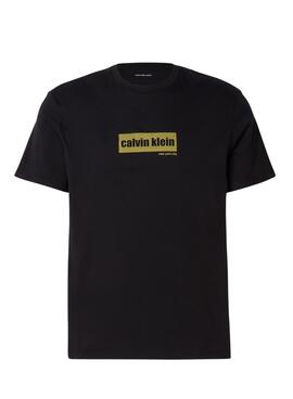 Camiseta Calvin Klein Line Logo negro para hombre