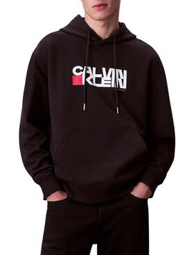 Sudadera Calvin Klein CK Redbox negro para hombre