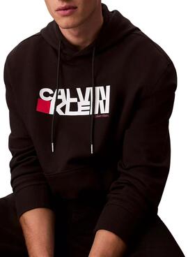 Sudadera Calvin Klein CK Redbox negro para hombre