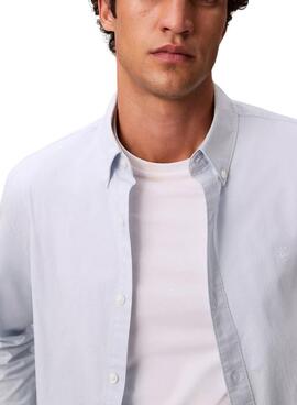 Camisa Calvin Klein Solid Oxford azul para hombre