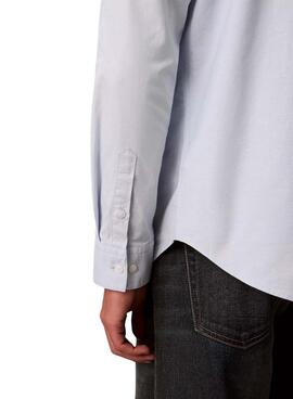 Camisa Calvin Klein Solid Oxford azul para hombre