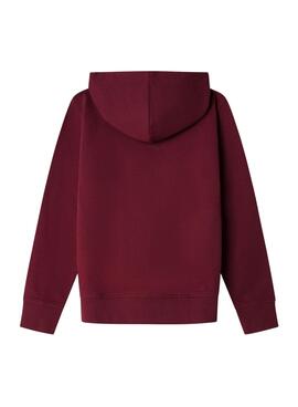 Sudadera Pepe Union Jack capucha granate de niño