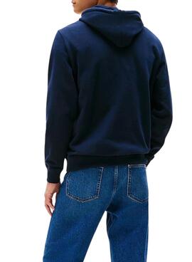 Sudadera Tommy Jeans Flag azul marino para hombre