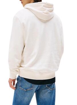 Sudadera Tommy Jeans Flag blanco para hombre
