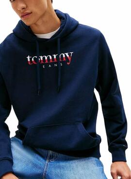 Sudadera Tommy Jeans Hoodie DNA azul para hombre